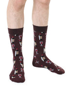 Wine Mens Bamboo Crew Socks