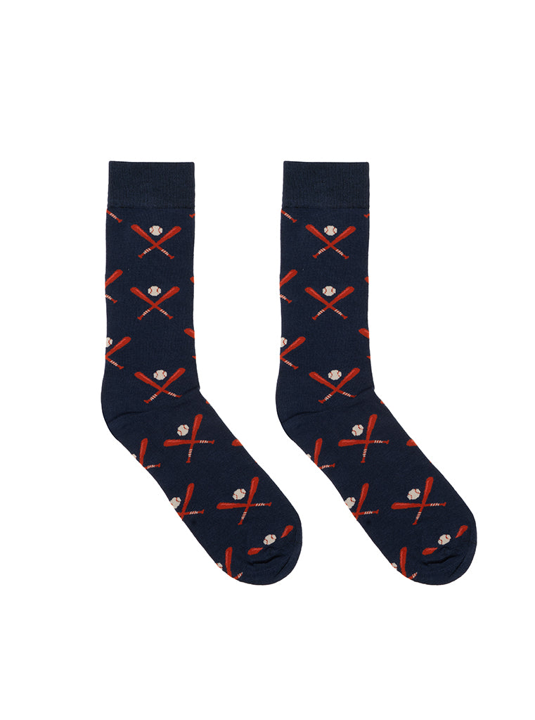 Baseball Mens Bamboo Crew Socks