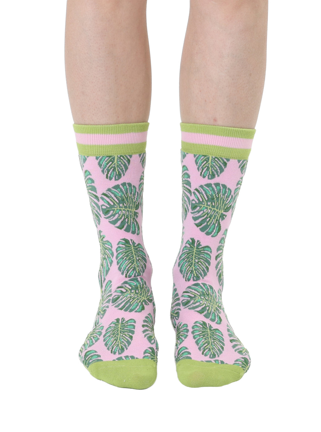 Monstera Leaf Women's Bamboo Crew Socks