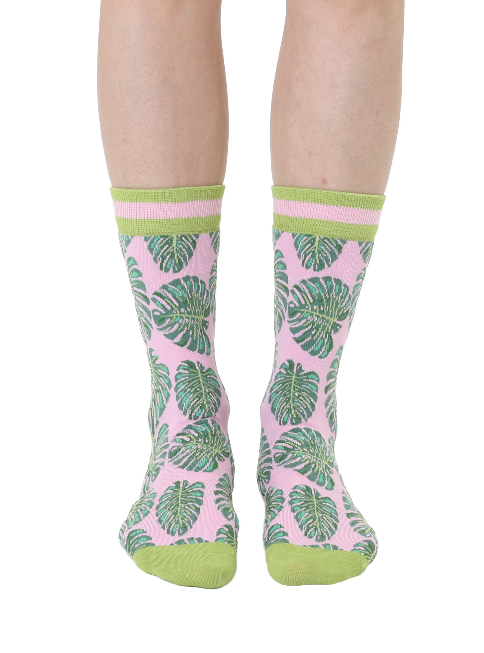 Monstera Leaf Women's Bamboo Crew Socks
