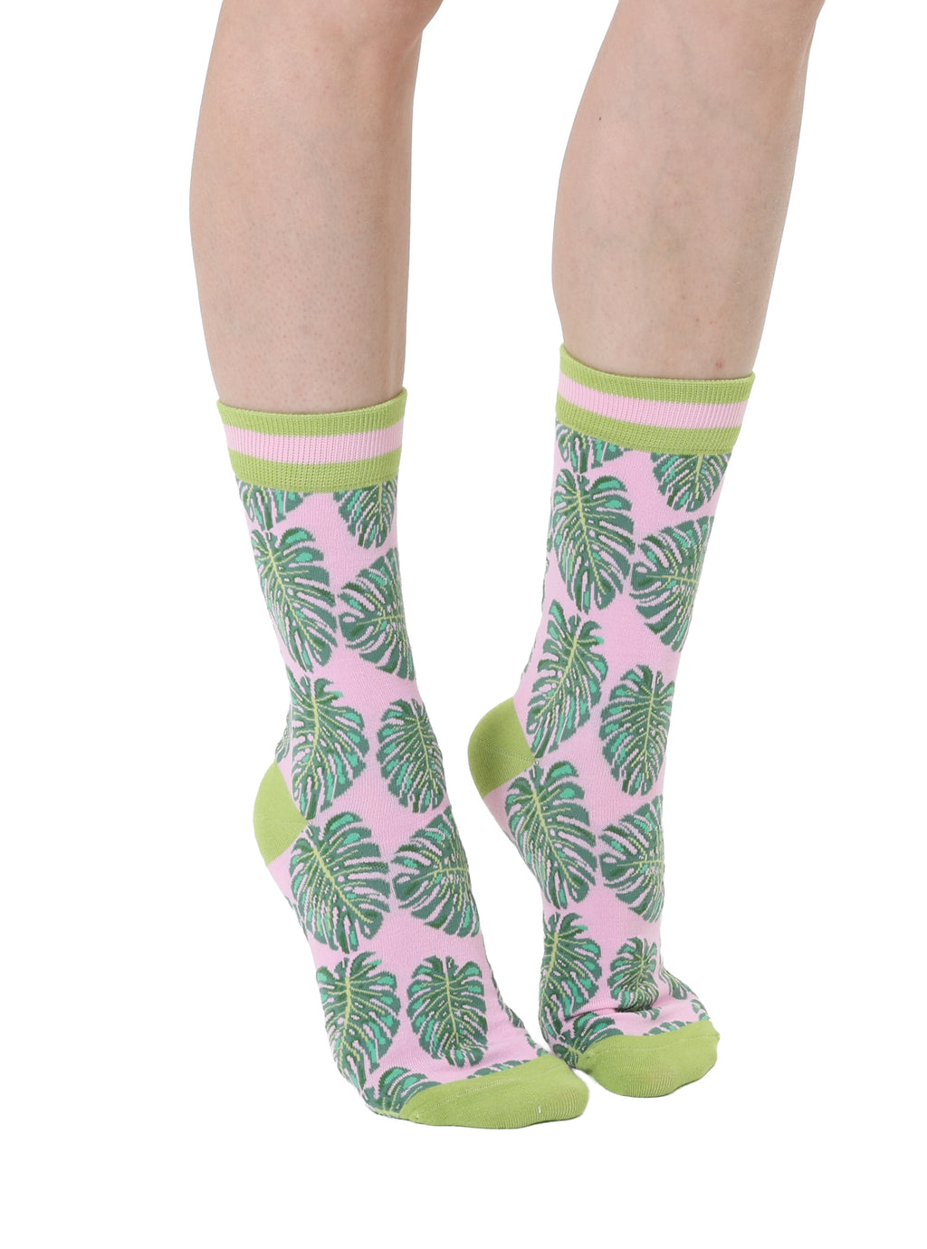Monstera Leaf Women's Bamboo Crew Socks