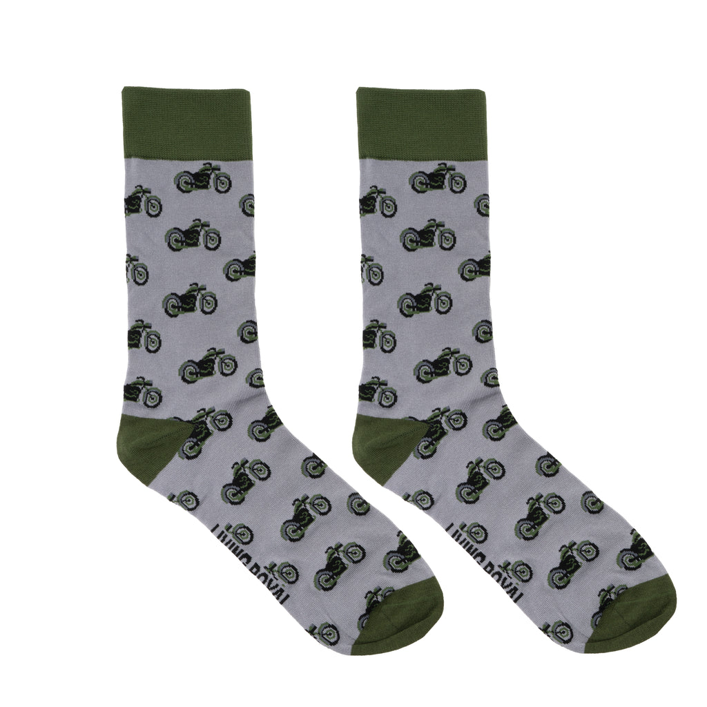 Motorcycle Mens Bamboo Crew Socks
