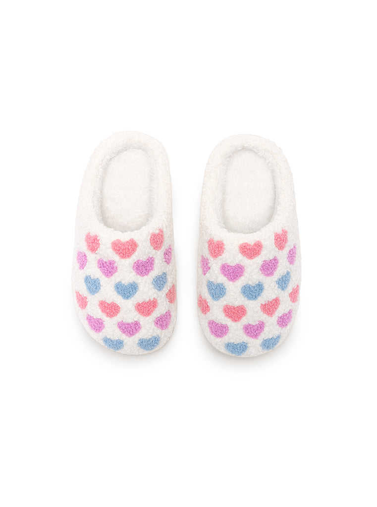 Pastel Heart Kids Slippers