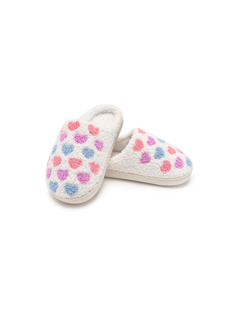 Pastel Heart Kids Slippers