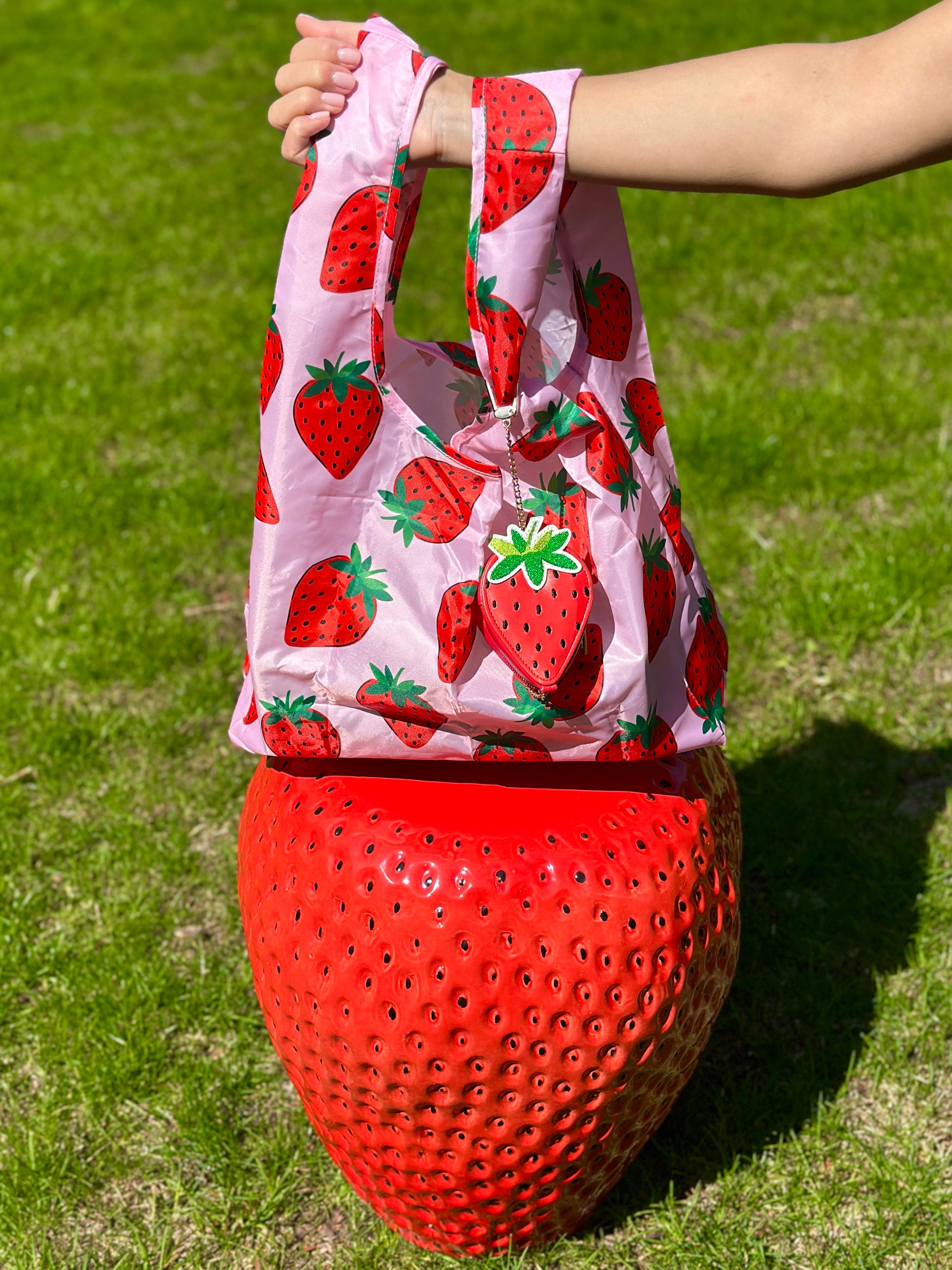 Strawberry 2 in 1 Bag Charm + Shopper Bag