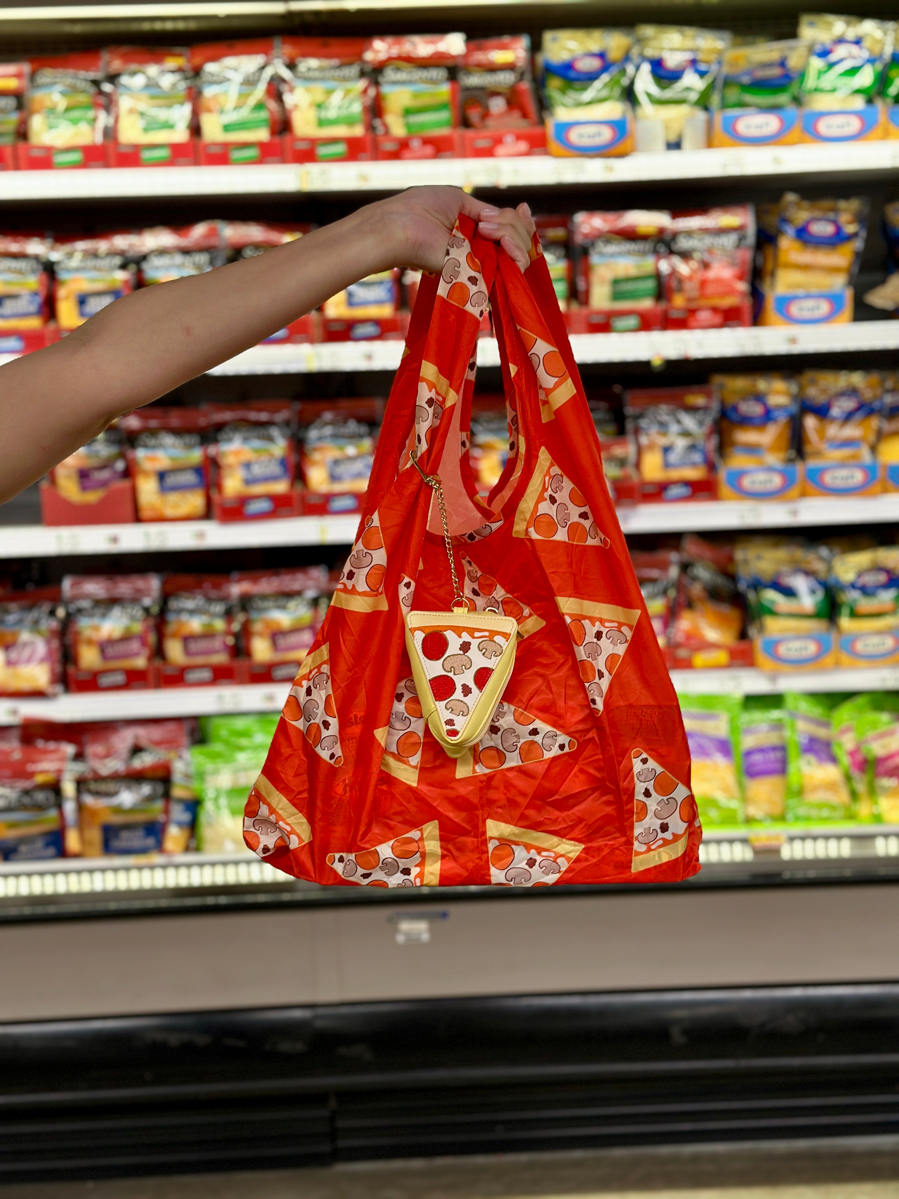 Pizza 2 in 1 Bag Charm + Shopper Bag