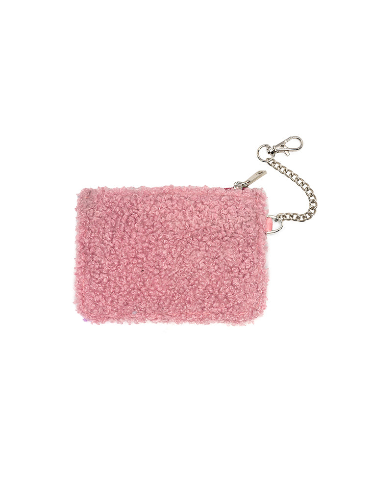 Pink Checker Chain Pouch