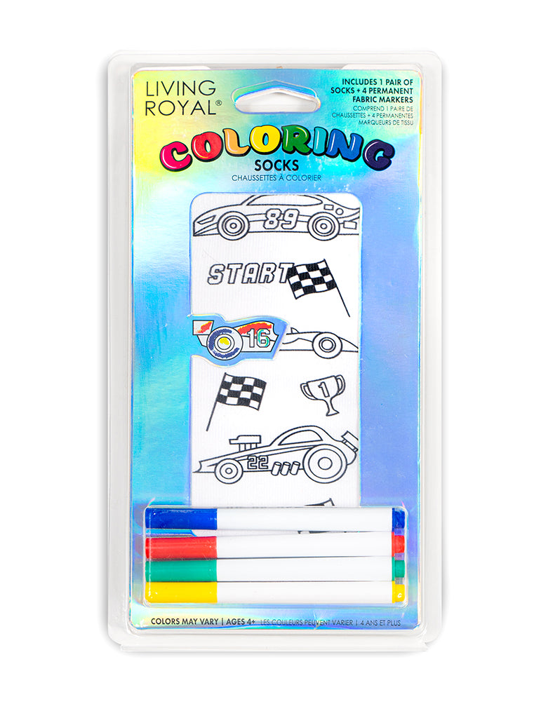 Race Car Coloring Sock
