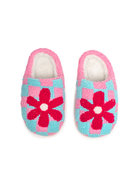 Kids Retro Flowers Slippers