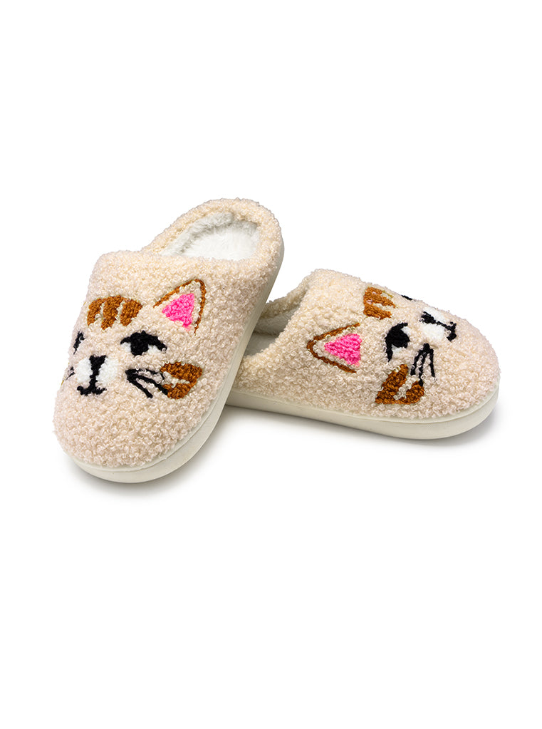 Cat Face Kids Slippers