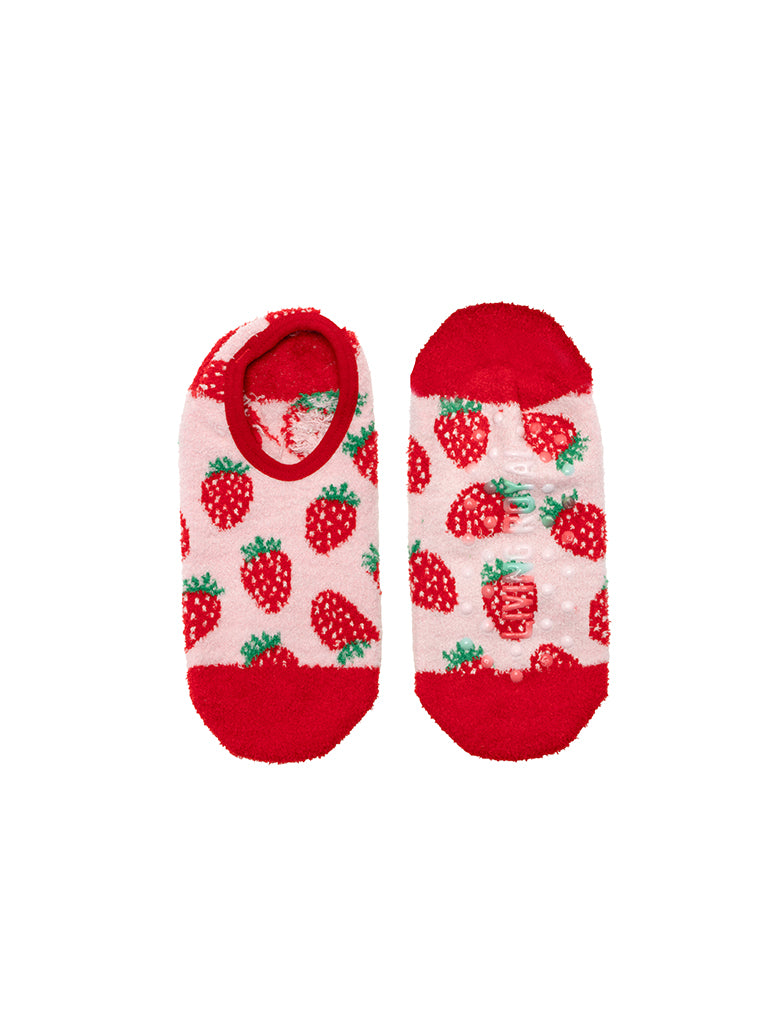 Strawberry Fuzzy Slipper Sock