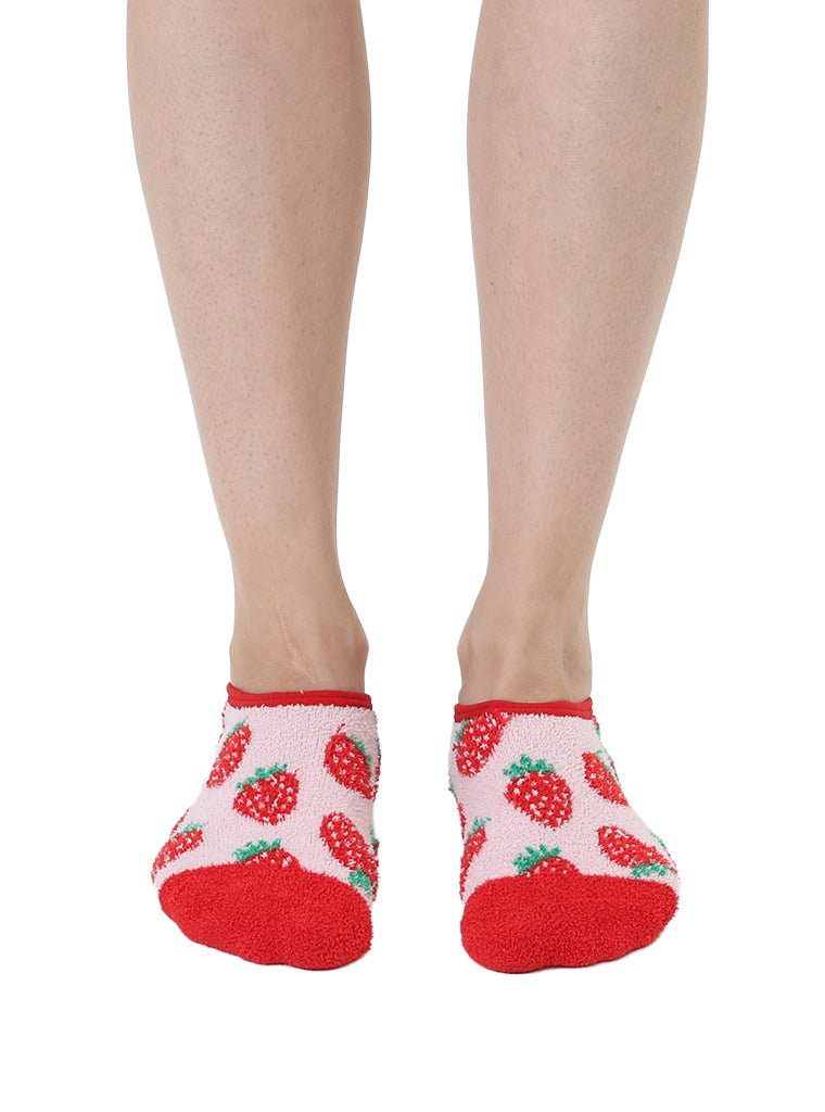 Strawberry Fuzzy Slipper Sock