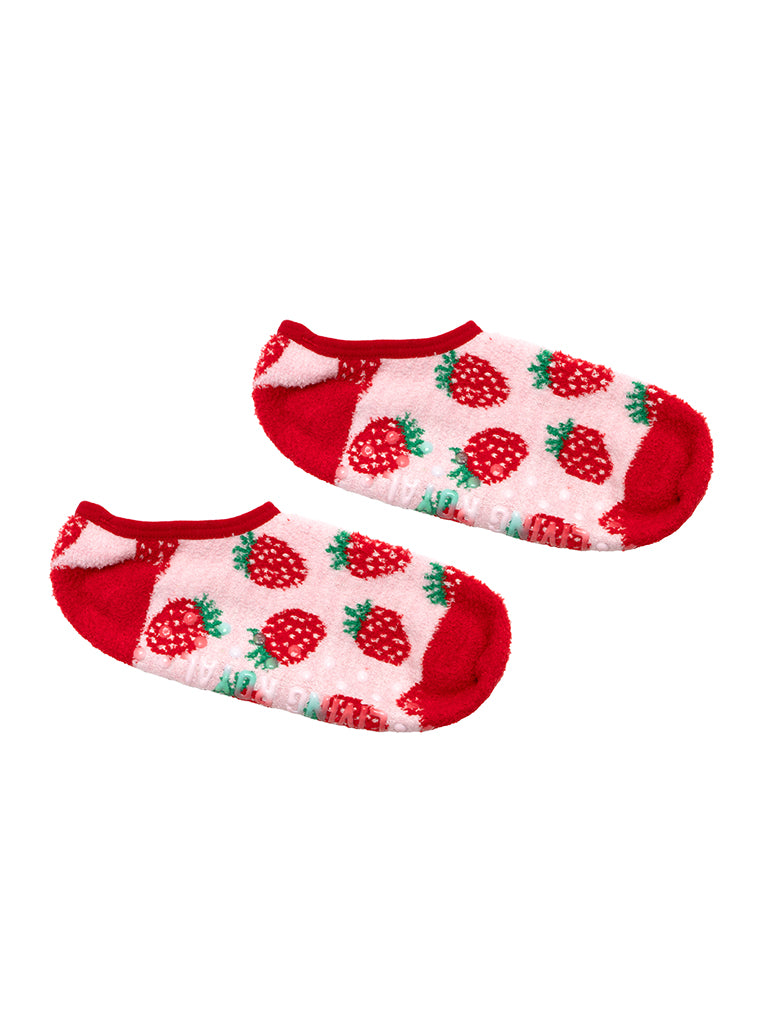 Strawberry Fuzzy Slipper Sock