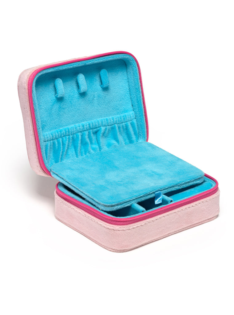 Retro Flower Jewelry Zip Case