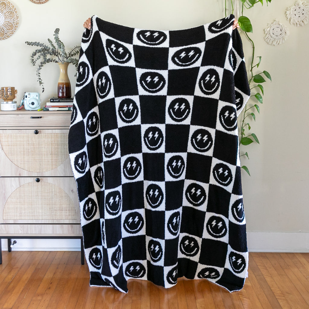 Black Bolt Smile Blanket