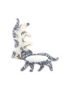 Compact mirror featuring a cat design, perfect for on-the-go touch-ups, displayed on a white background.
