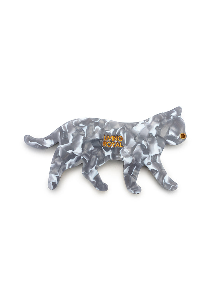 Compact mirror featuring a cat design, perfect for on-the-go touch-ups, displayed on a white background.