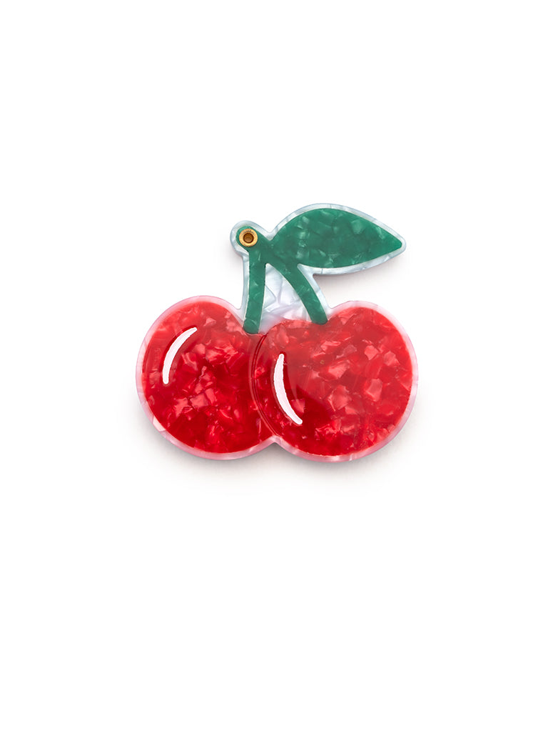 Compact mirror with a Cherry design, a perfect pocket-sized accessory, displayed on a white background.