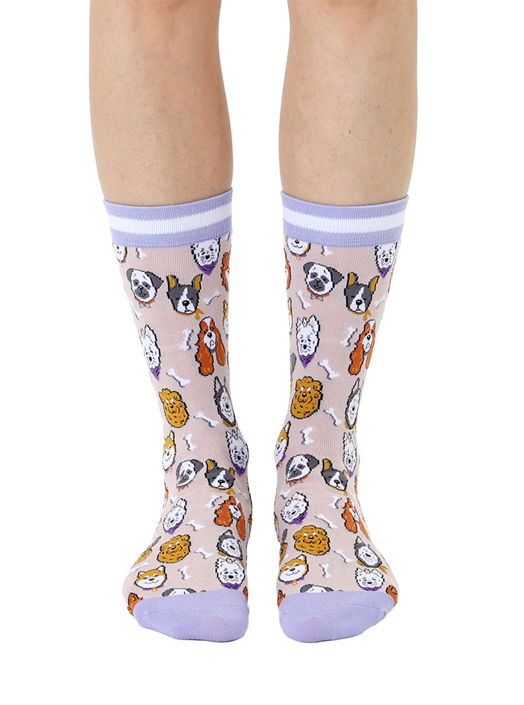 Dog Womens Bamboo Crew Socks