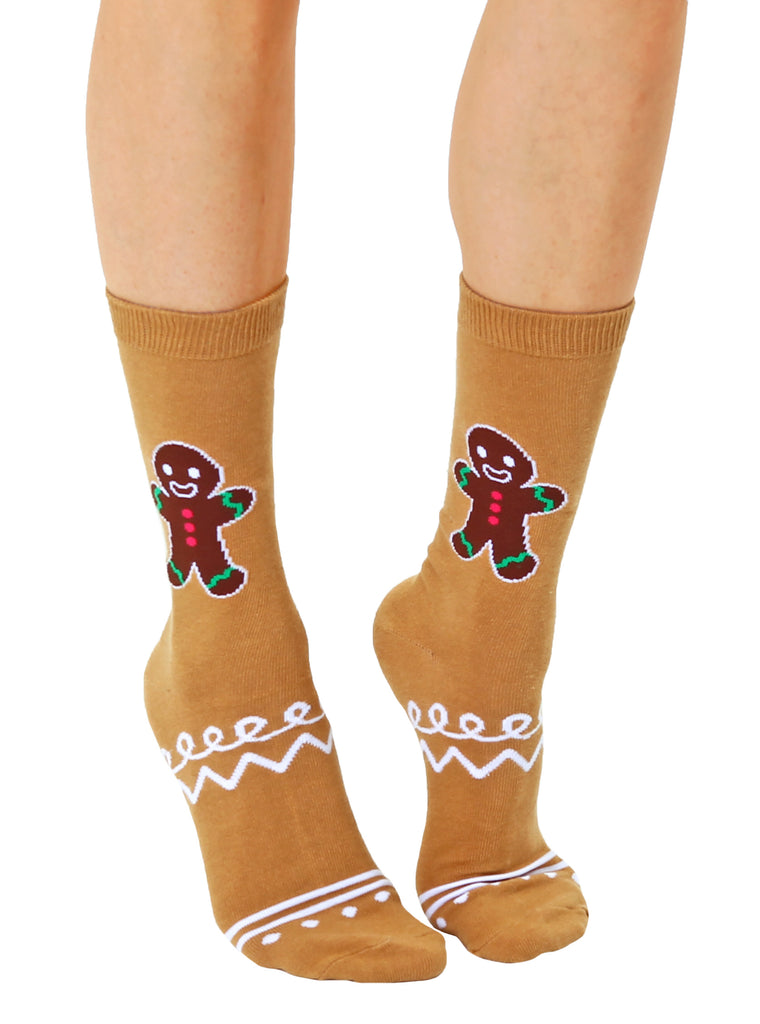 Gingerbread 3D Crew Sock