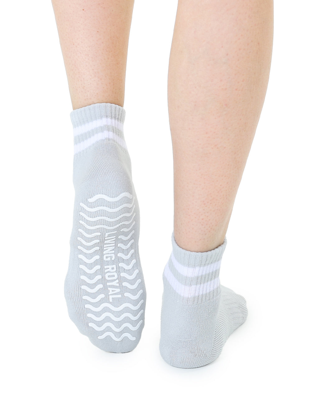 Grey Stripe Grip Socks