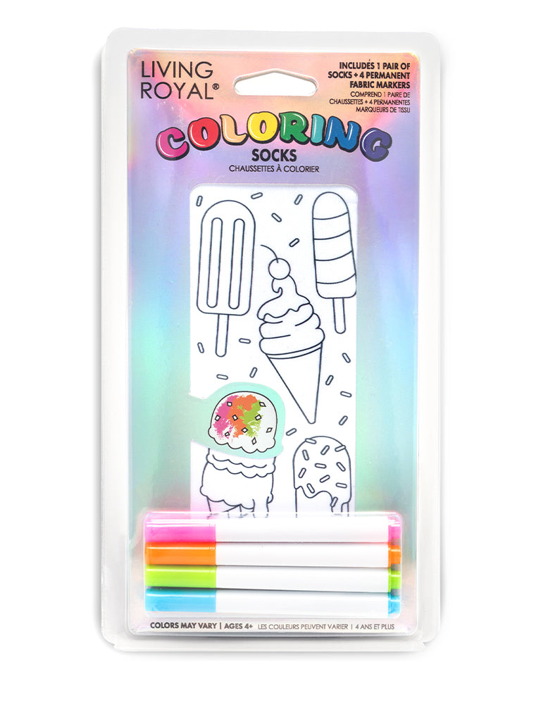 Ice Cream Coloring Socks