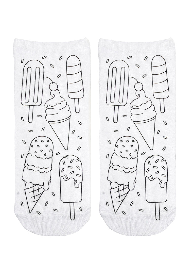 Ice Cream Coloring Socks
