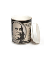 Stash box with a one-hundred-dollar bill design, displayed on a white background.