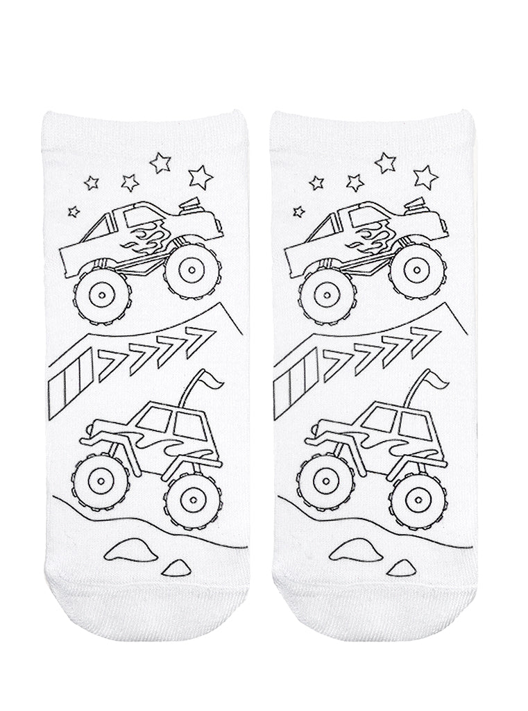 Monster Truck Coloring Socks