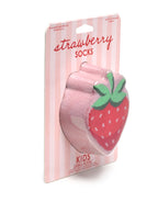Socks package in strawberry shape on a white background