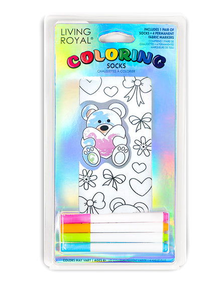 Teddy Love Coloring Socks