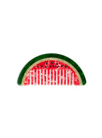 Hair comb featuring a watermelon design, displayed on a white background.