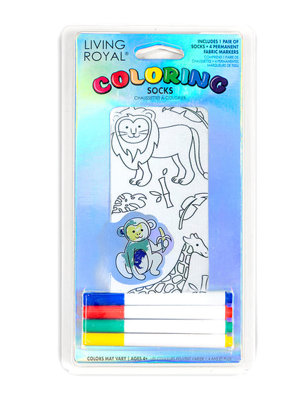 Zoo Coloring Socks