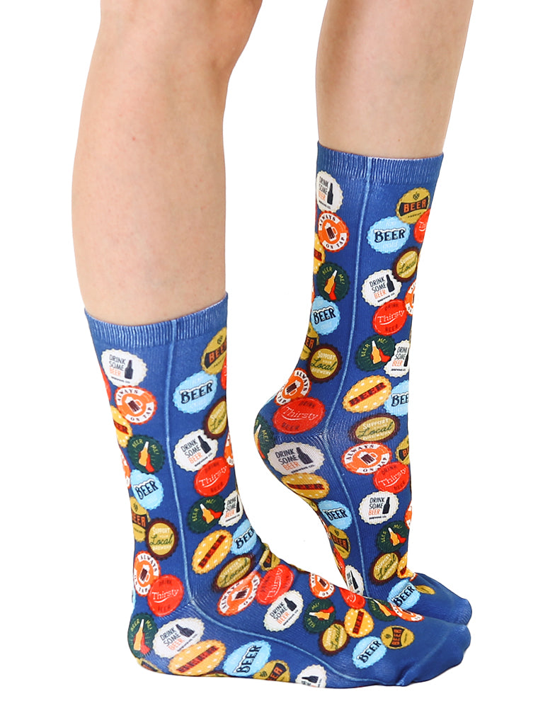 Beer Cap Crew Socks