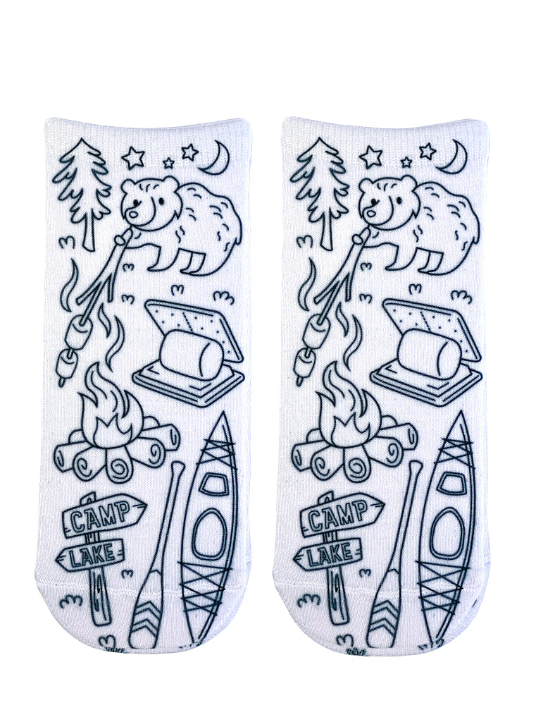 Camping Coloring Sock