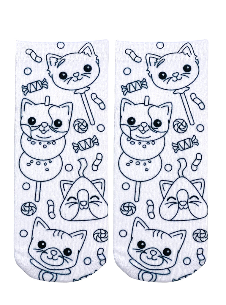 Candy Cat Coloring Sock