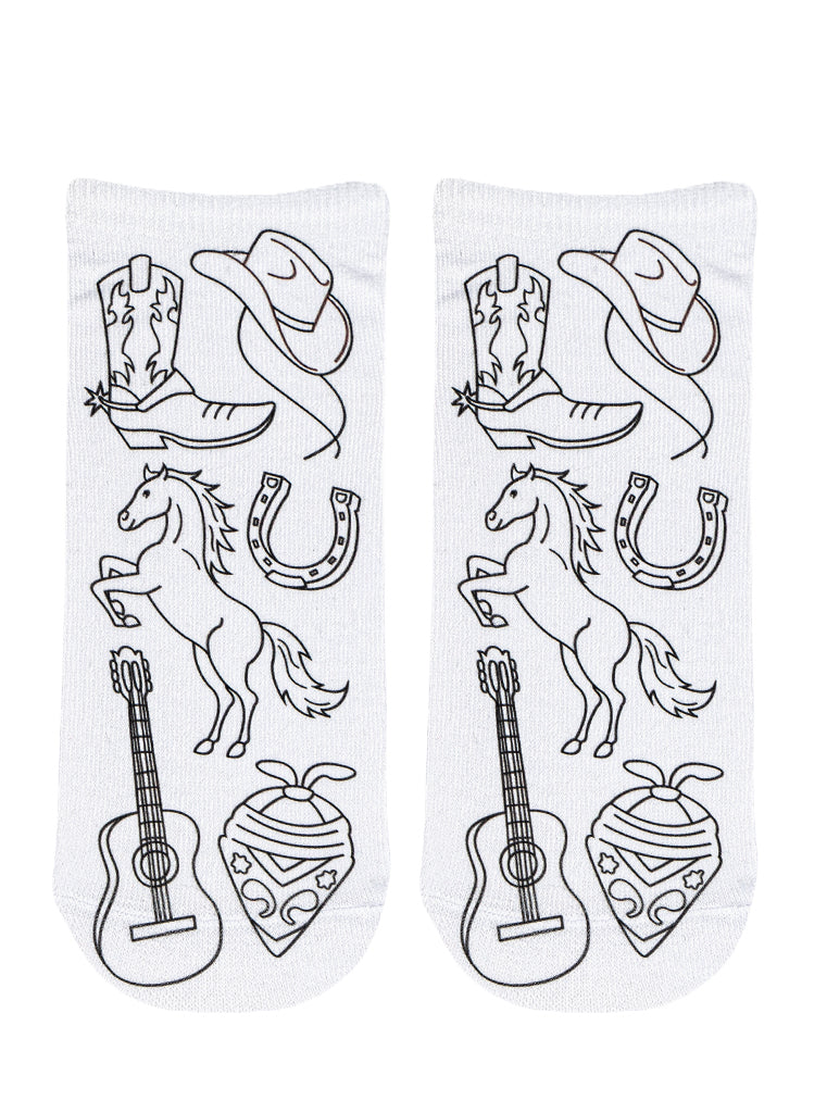 Cowboy Coloring Sock