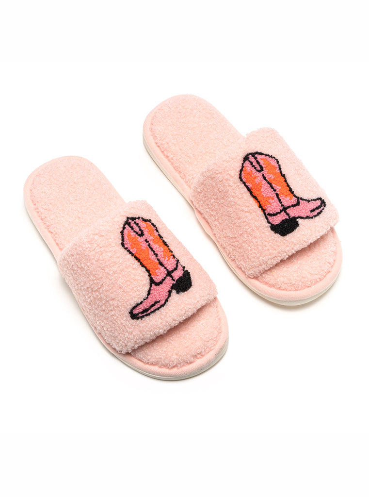 Women's Sherpa Cowgirl Slide Slippers