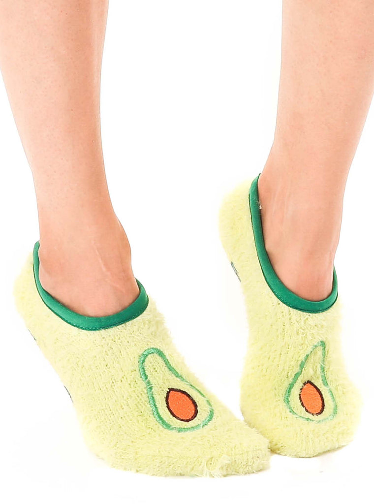 Fuzzy Avocado Slipper Socks