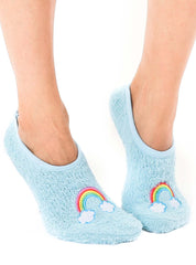 Fuzzy Rainbow Slipper Socks