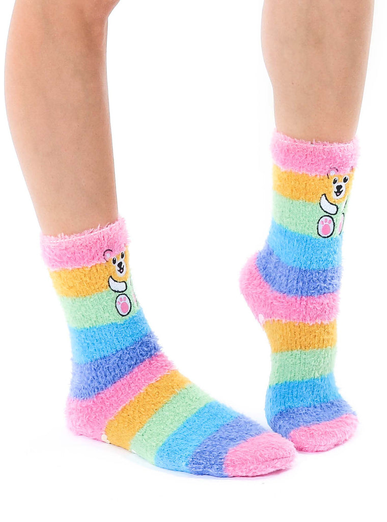 Fuzzy Teddy Crew Socks