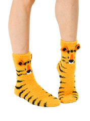 Fuzzy Tiger Crew Socks