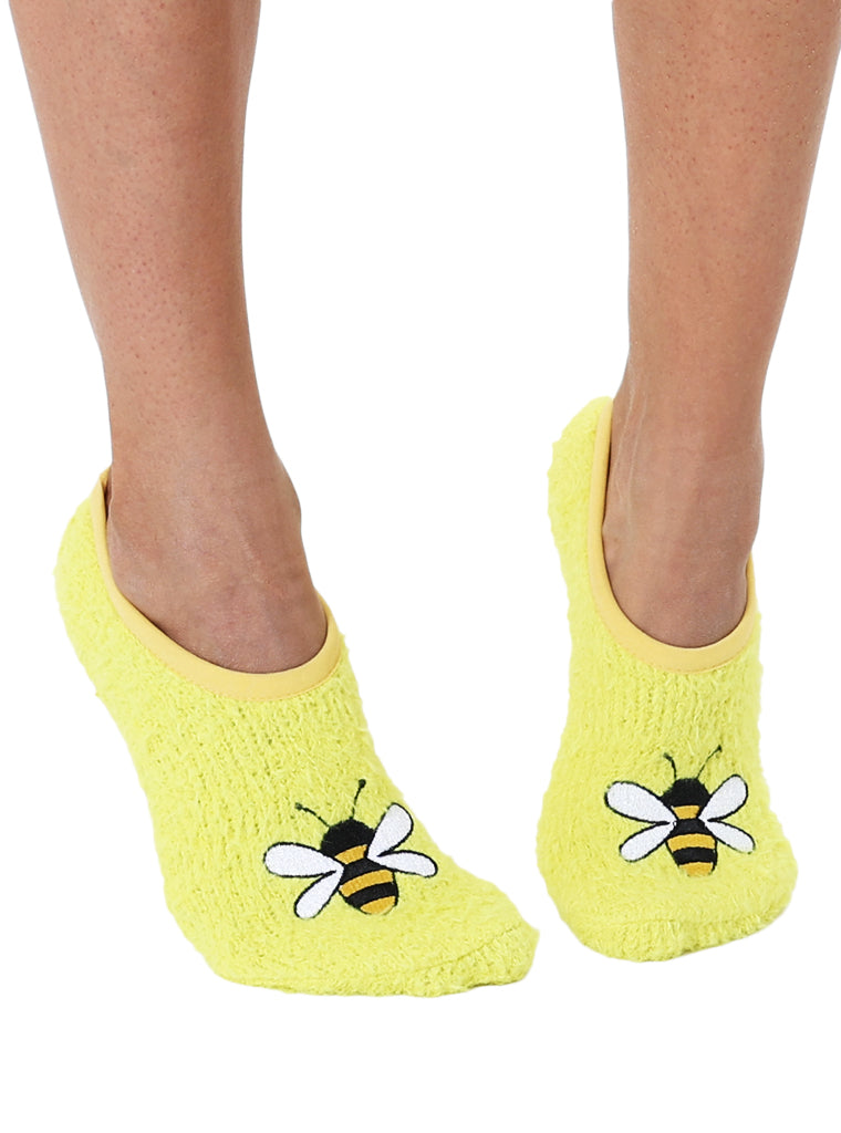 Fuzzy Bee Slipper Socks