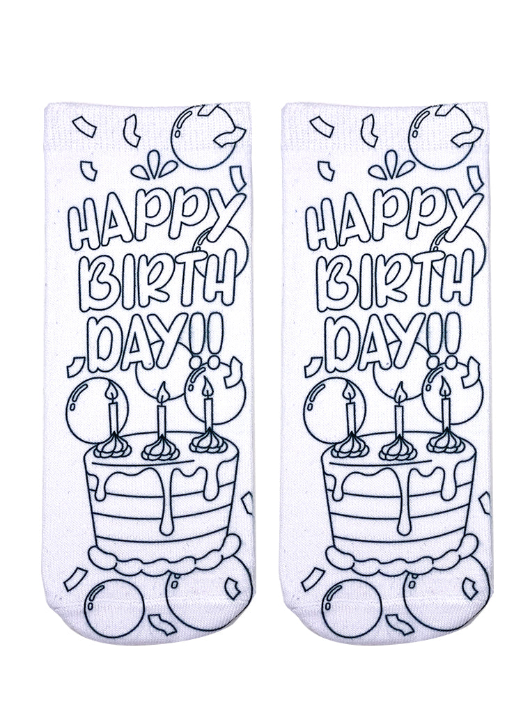 Happy Birthday Coloring Sock