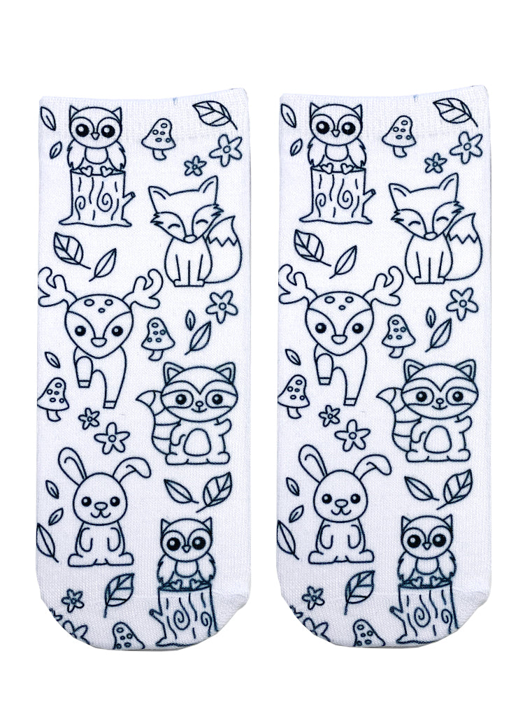 Woodland Animal Coloring Sock