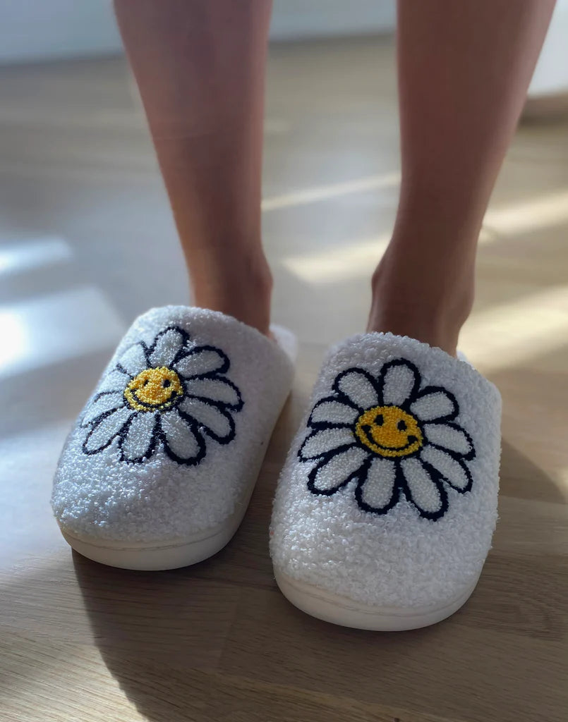 Slippers Daisy Marble Casual House Shoes Plush Lining