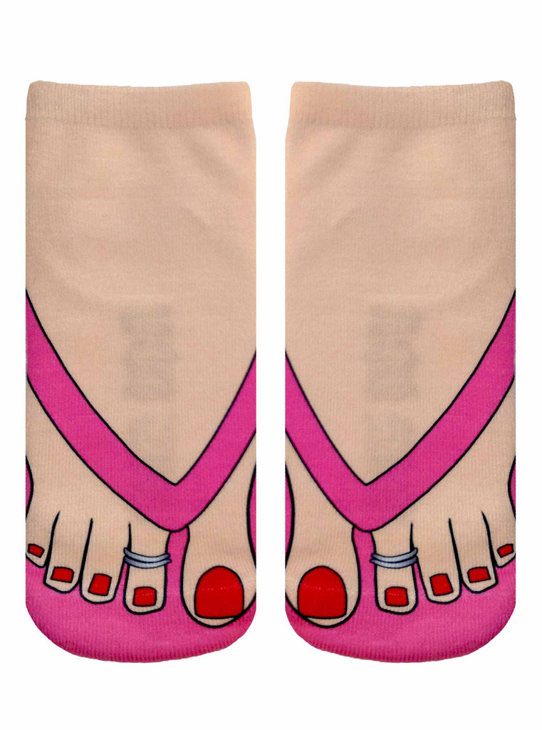 Flip Flops Pale Ankle Socks