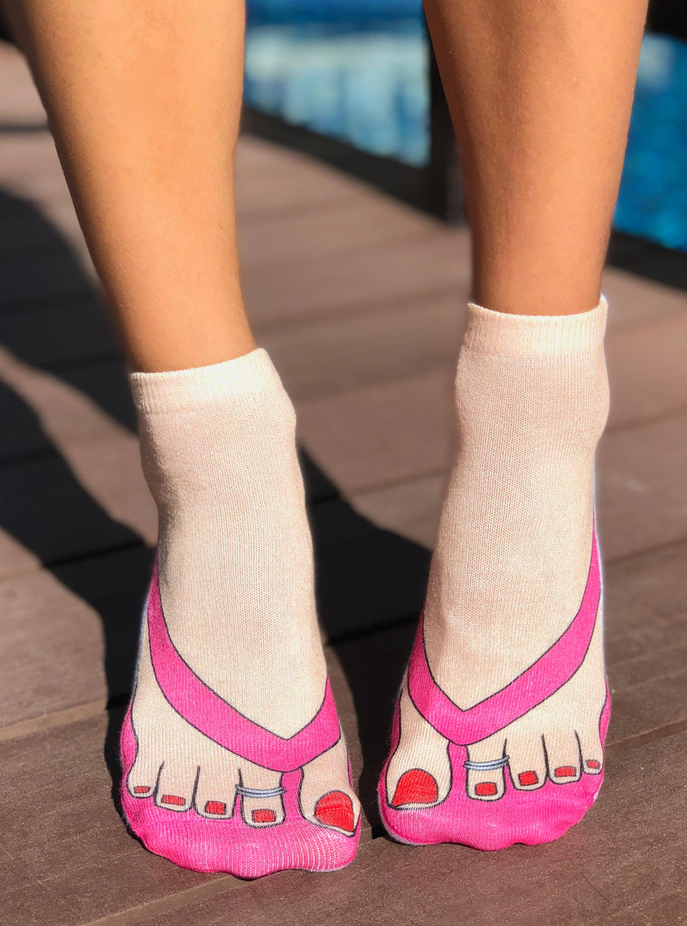 Flip Flops Pale Ankle Socks – Living Royal