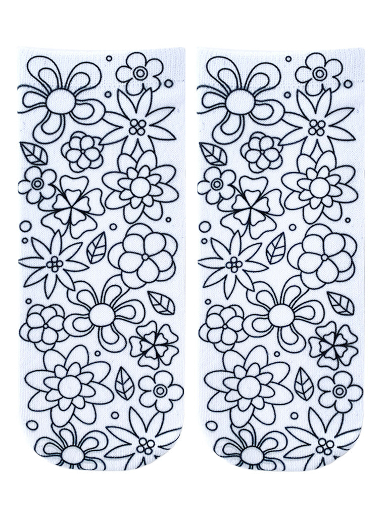 Flower Party Coloring Socks