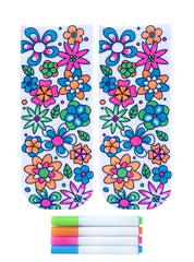 Flower Party Coloring Socks